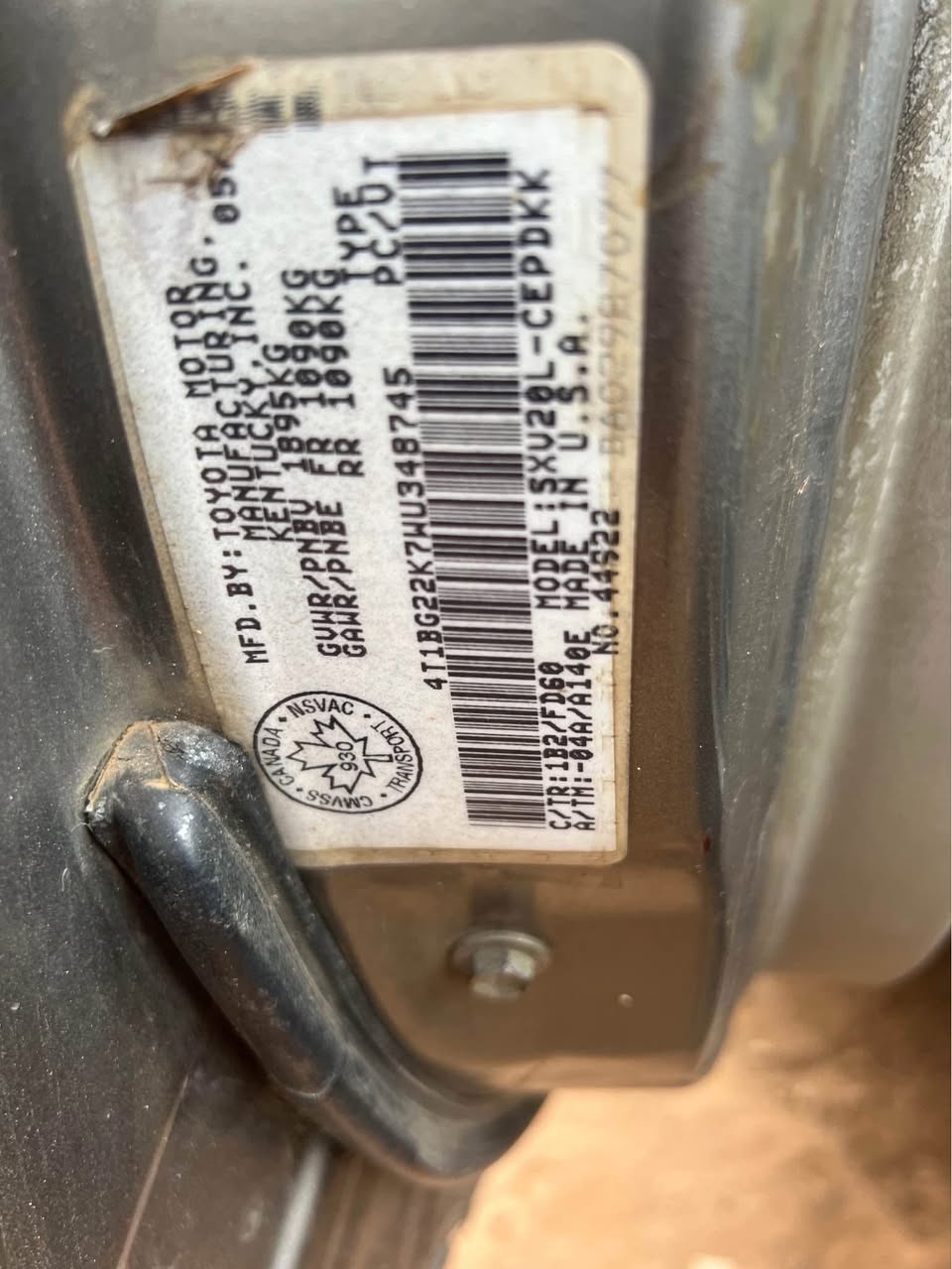A picture of Distress DEALER MARKET 1.950m. SAGAMU Toyota CAMRY Tiny Light ...4Plug