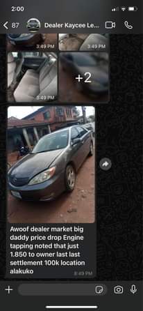 A picture of Camry 05 engine tapping 07088153375