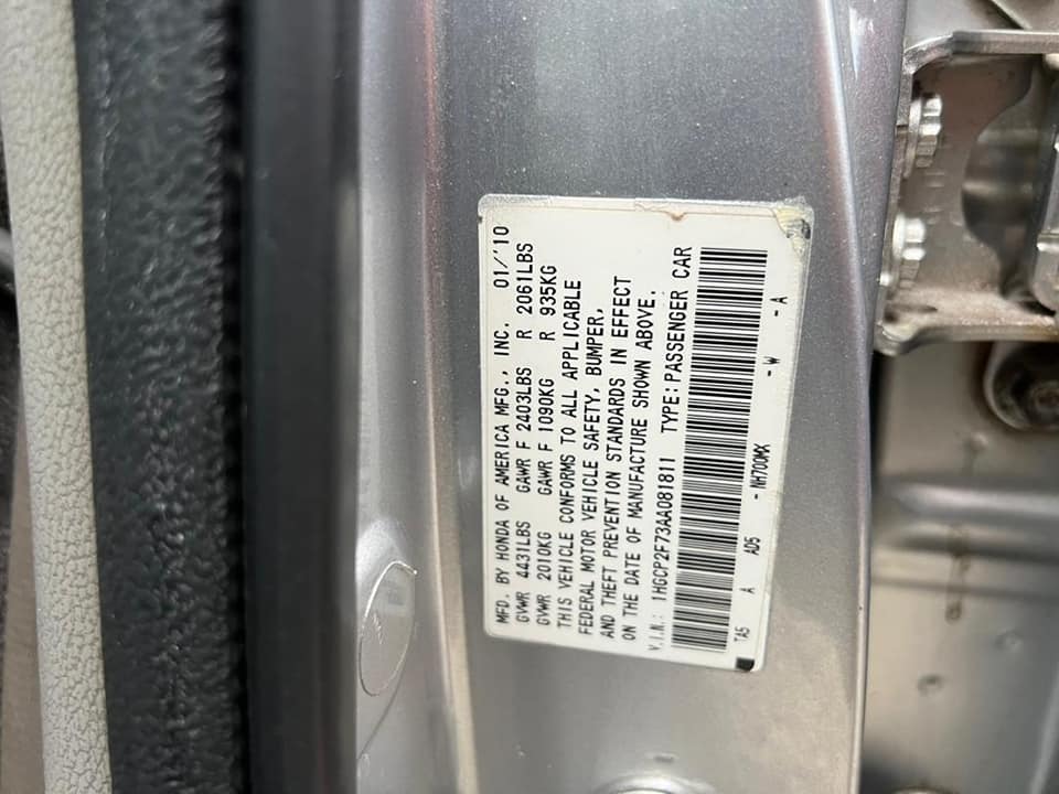A picture of Belgium escape 2010 2011 Honda Accord 6.5m