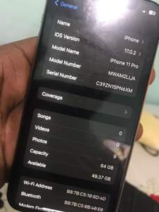 A picture of Iphone 11pro 64gb battery uso upo