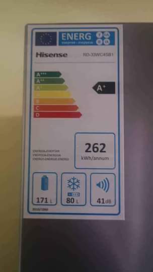 A picture of Hisense fridge and freezer 330L