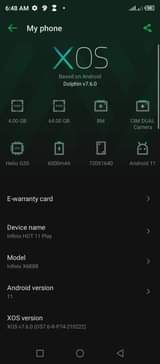 A picture of Infinix hot 11 play