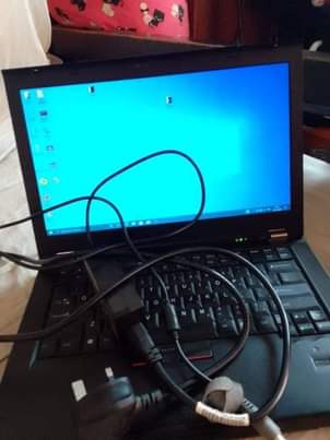 A picture of 32inch saach tv free to air plus laptop