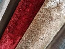 A picture of Fruffy and non Center carpets in different sizes