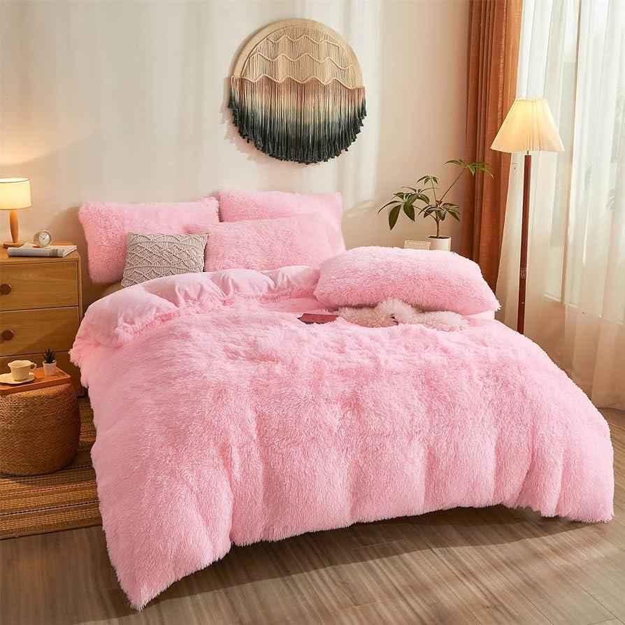 A picture of 6pics in package fluffy duvet 2 pillow case 1 bedsheet