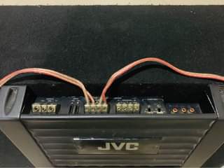 A picture of Mziki wa gari mziki mnene Jvc amplifier and 2 sony