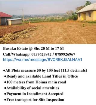 A picture of Plots For sake in Wakiso District near the main road