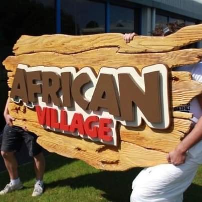 A picture of 3D business signs