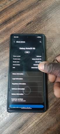 A picture of Samsung galaxy not 20 5g