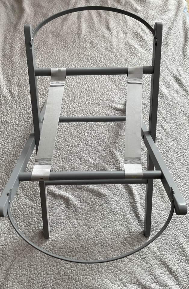 A picture of SnuzBaskit Light Grey Moses Basket Dove Stand
