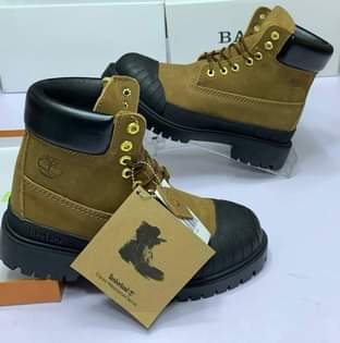 A picture of Timberland waterproof boots sasa inapatikana WhatsApp 0627380274