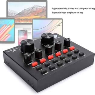A picture of V8 Live Broadcast Sound Card Bluetooth Volume Adjustment Voice Change