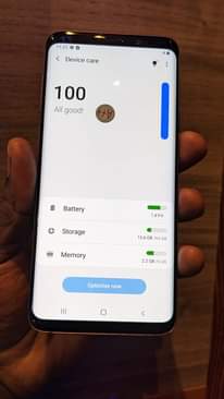 A picture of Samsung galaxy S9 plus