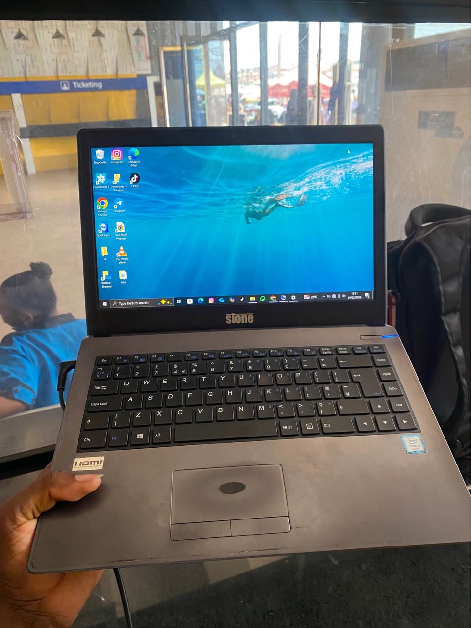 A picture of 2 months used Stone 15 6th Gen 8Gb ram 128Gb