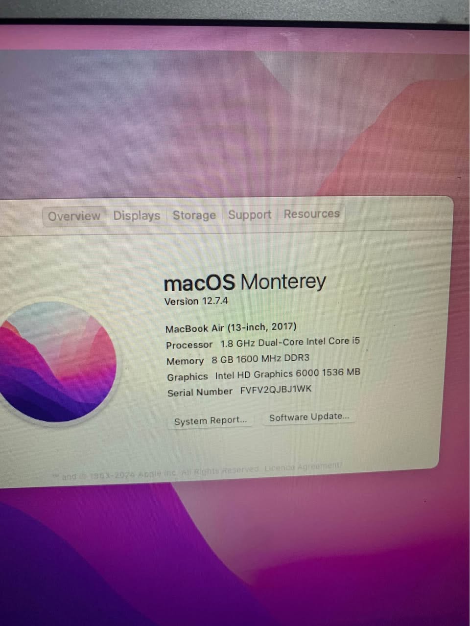 A picture of Macbook Air 2017