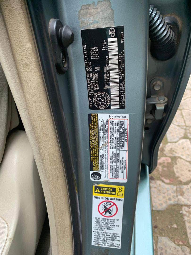 A picture of 2008 Toyota Camry LE on distress