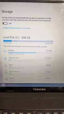 A picture of Toshiba laptop