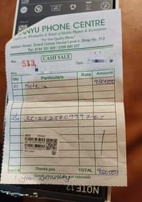 A picture of Infinix note 12