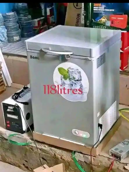 A picture of Solar freezer with an inverter