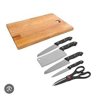 A picture of Stainless Steel Chopping Board Kitchen Knife Set Set Contains 6