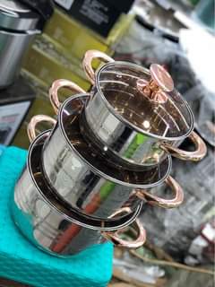 A picture of Pure Stainless Steel Cookware Set 3pcs