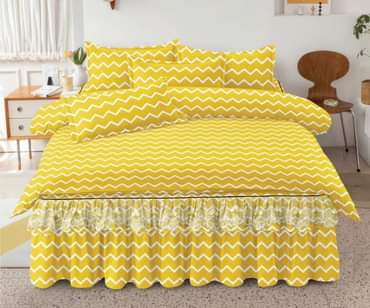 A picture of BED SKIRT 1 SHUKA 1 PILLOWCASES 4 Size 7 8ft