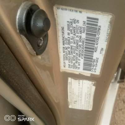 A picture of Toyota Camry Nigeria used