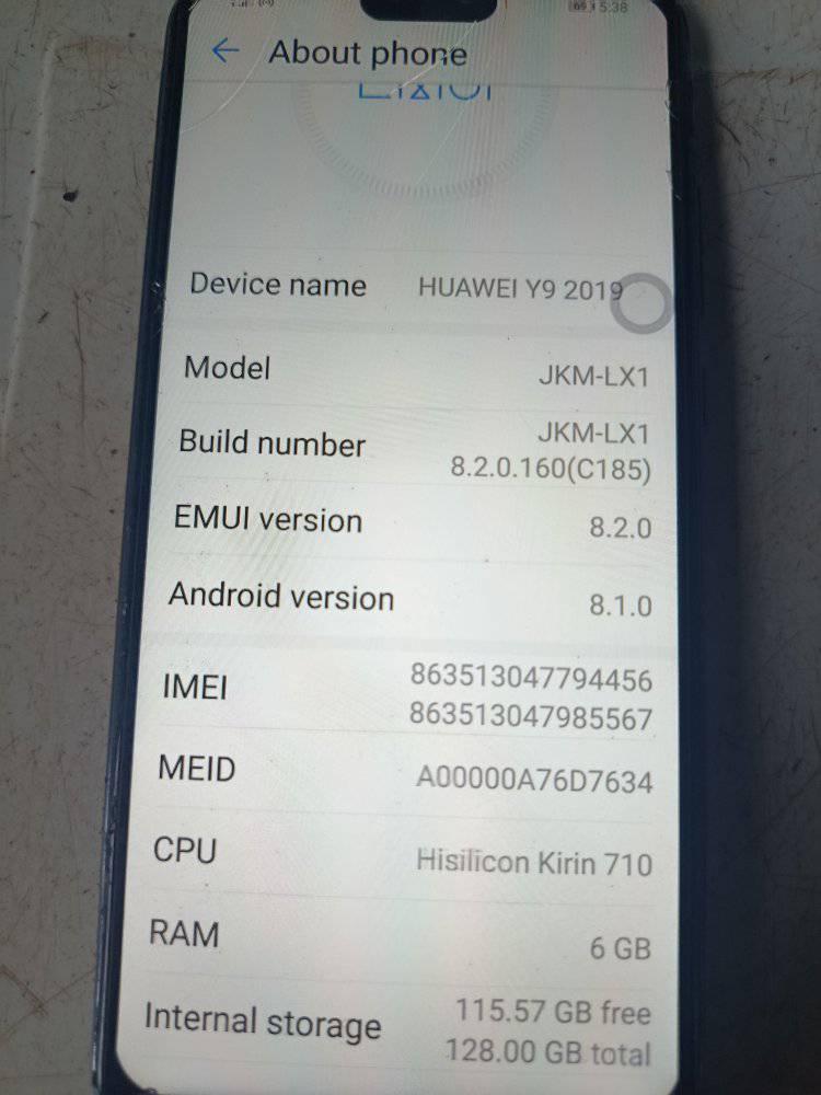 A picture of HUAWEI Y9 2019
