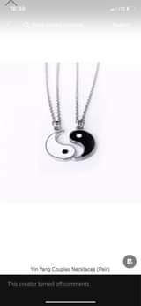 A picture of Yin yang necklaces