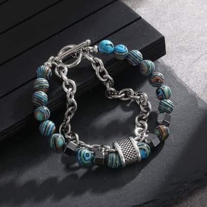 A picture of Lava stone Tiger black agate stainless steel