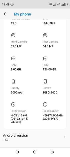 A picture of Techno camon 20 pro