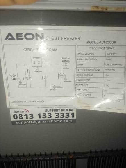 A picture of 200 liters AEON freezer