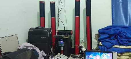 A picture of 43 inc smart plus Tv and Jerry power woofer on