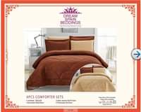 A picture of 6pc plain color comforters 1comforter 1bedsheets 2 pillowshams 2 pillowcases