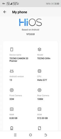A picture of Tecno camon 20 premier