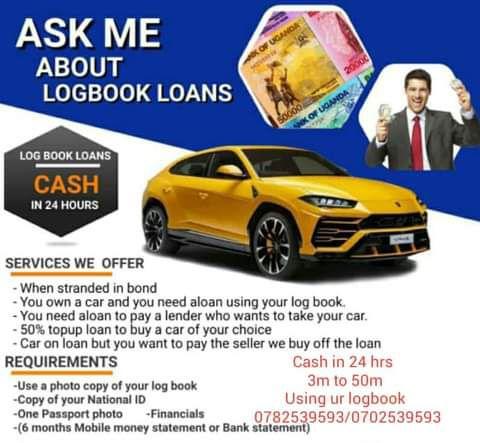 A picture of For logbook loans 3m upto 50m in only 24hours
