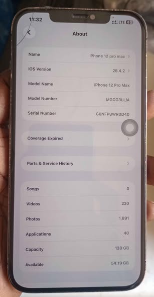 A picture of iPhone 12 Promax 128gb