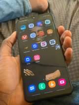 A picture of Samsung A12 black color Gb 64 Ram 4 Battery mAh