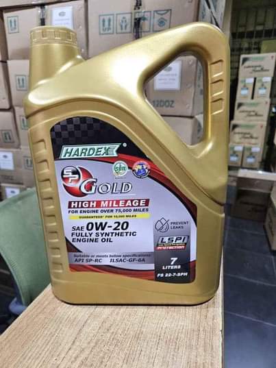 A picture of Hardex Gold fully Synthetic High Milage Engine Oil Available in
