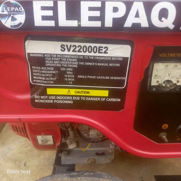 A picture of 10kva Elepaq generator working perfectly very silent buy and use
