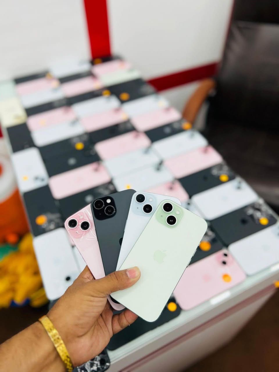 A picture of iPhones