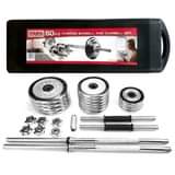 A picture of 50Kg Chrome and Dumbell Set 0773225558