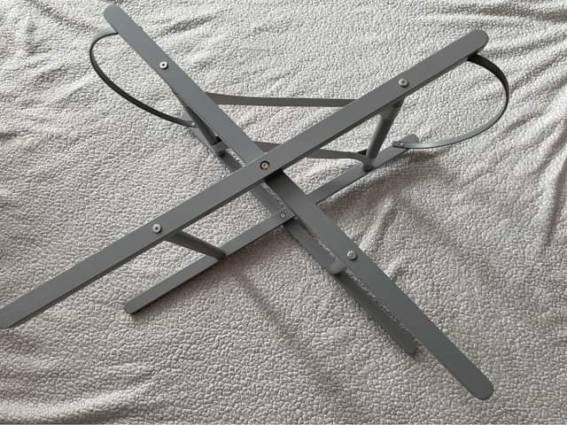 A picture of SnuzBaskit Light Grey Moses Basket Dove Stand
