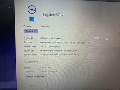 A picture of Laptop Dell i7