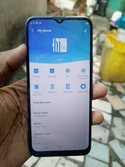 A picture of Tecno spark 4