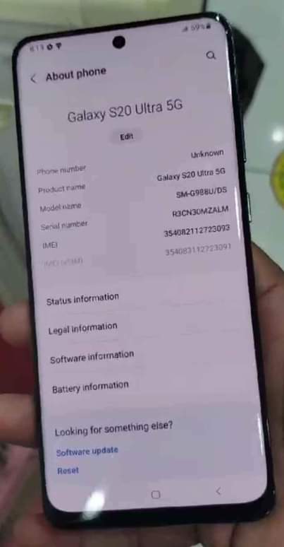 A picture of Galaxy S20 Ultra Cosmic Black 12GB RAM 128GB 5G International