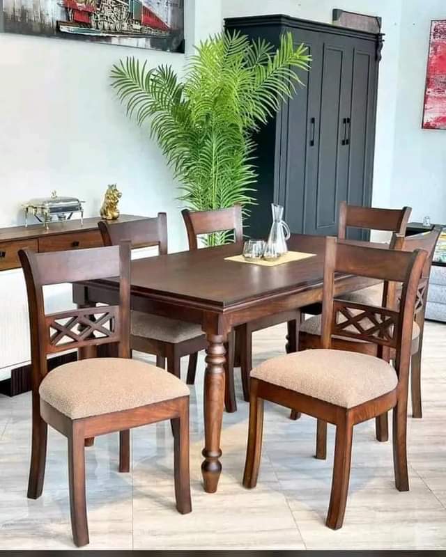 A picture of IBRAAH_FURNITURE_KIGAMBON_TZ JIPATIE DINNING TABLE VITI 6 KWA GARAMA NAFUU 0683805152