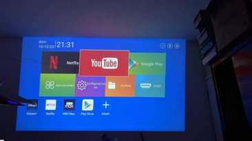A picture of Smart Projector ina YouTube Netflix nk