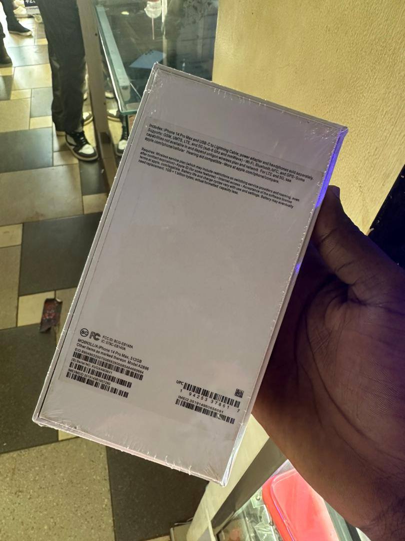 A picture of iPhone 14 pro max new sealed