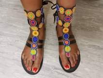 A picture of Beaded sandals on sale